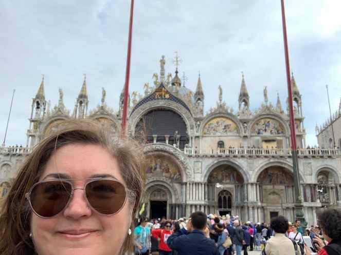 Ligia at Saint Mark's Basilica in Piazza San Marco. She'll be presenting at the Festival di Fundraising organized by the Italian Fundraising Association.