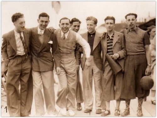 People in sepia
