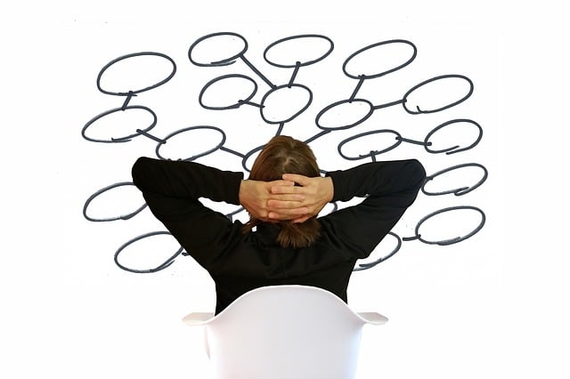 Person looking at mind-map